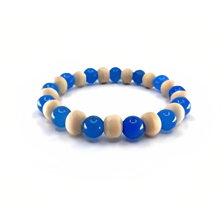 Blue Agate with Tulsi Bracelet